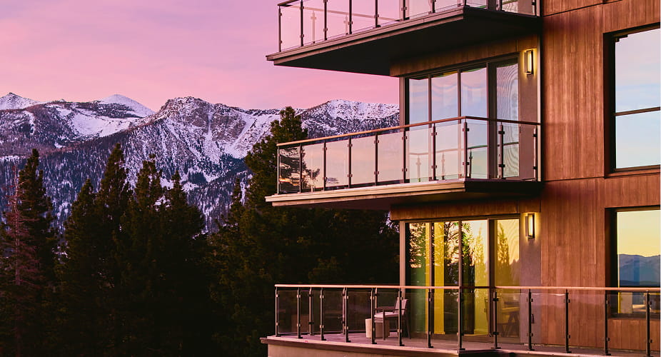 balconies overlooking mountains at the residences