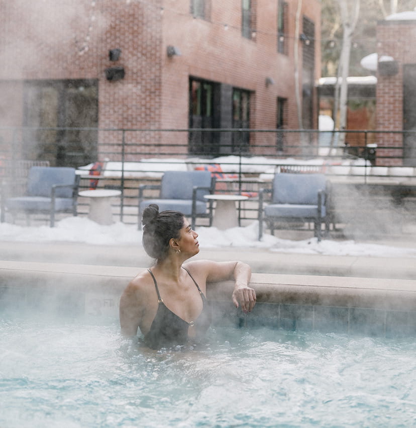 woman in hot tub at limelight aspen