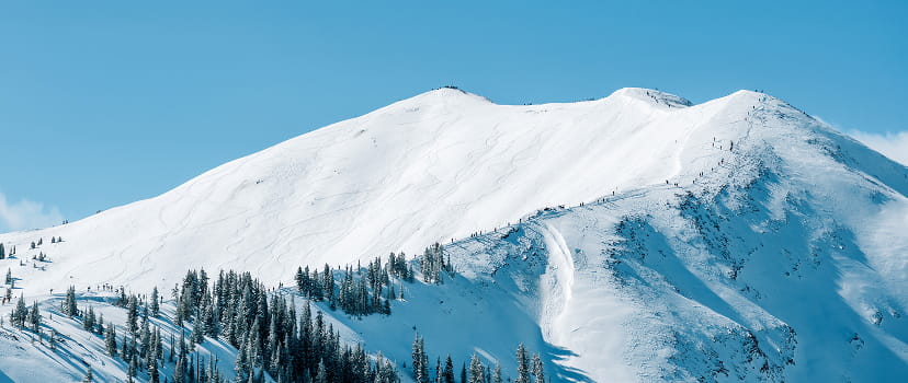 top of aspen mountain in the winter