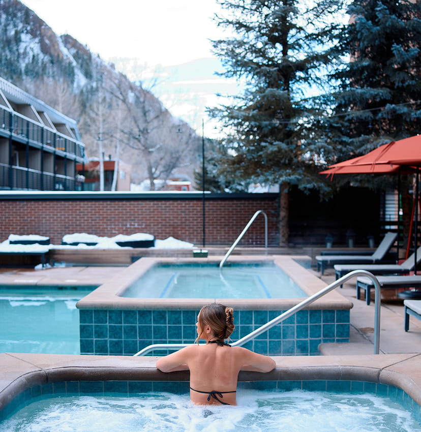 woman in limelight aspen hot tub