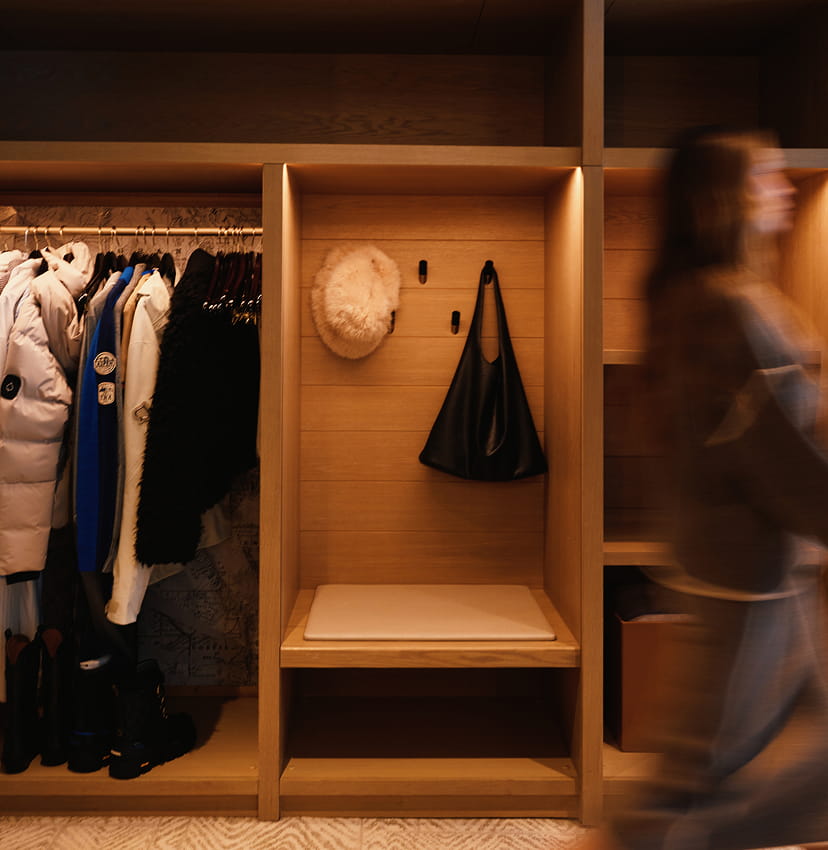 gear cubbies in guest room