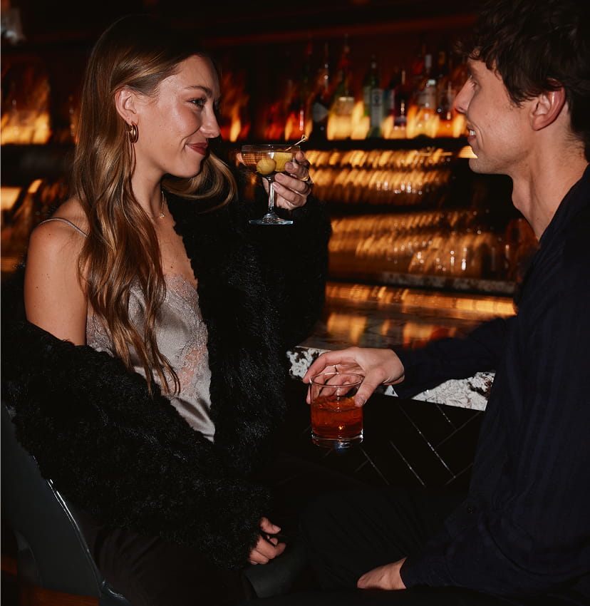 couple sitting at hotel bar
