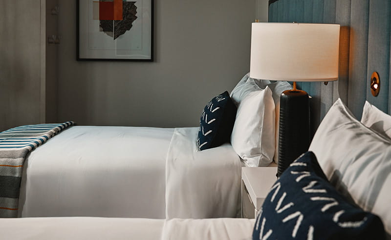 queen beds in guest room