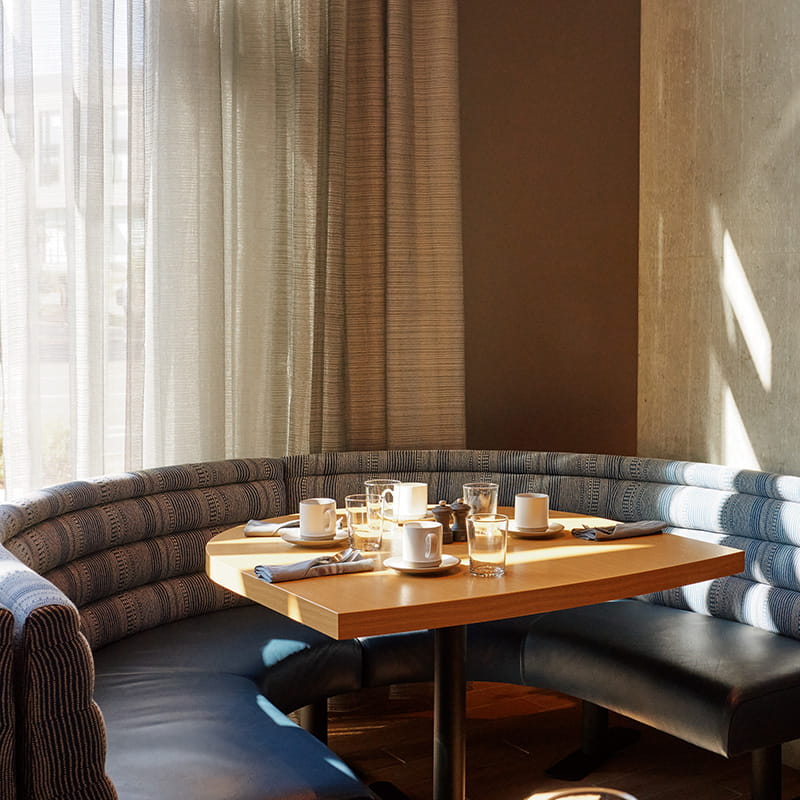 booth next to window in ajax