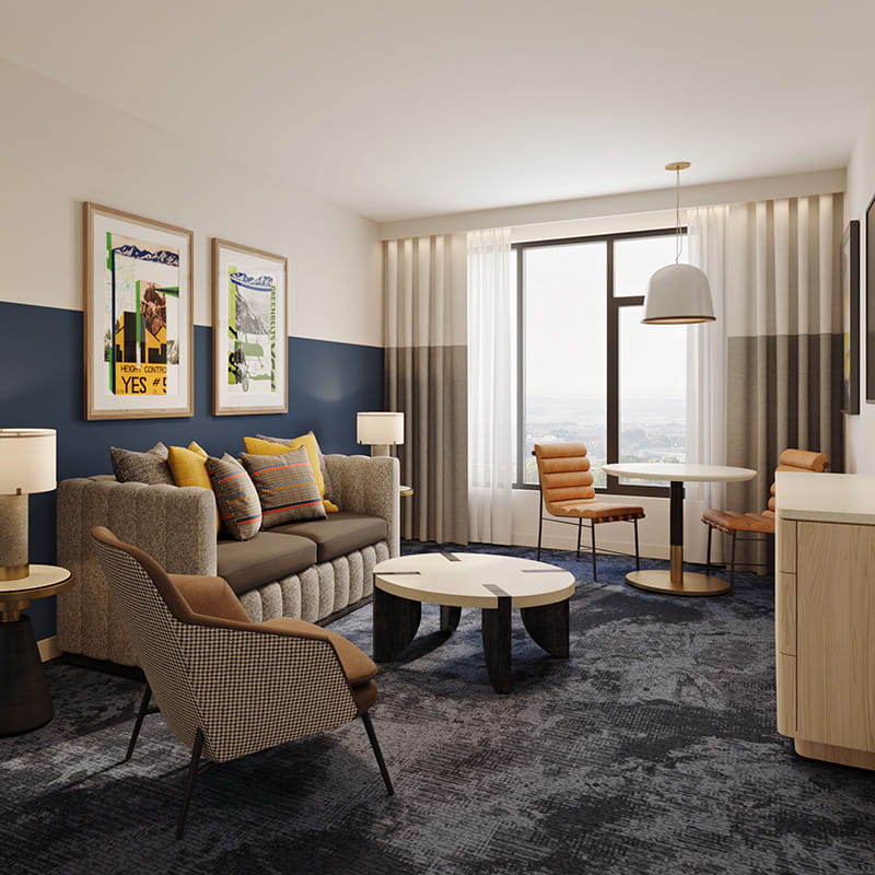 living area in suite room