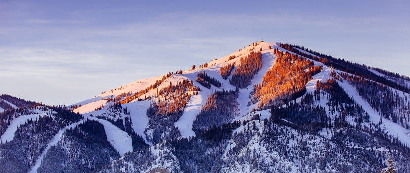 sunrise over sun valley mountains