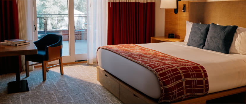 bed in guest room