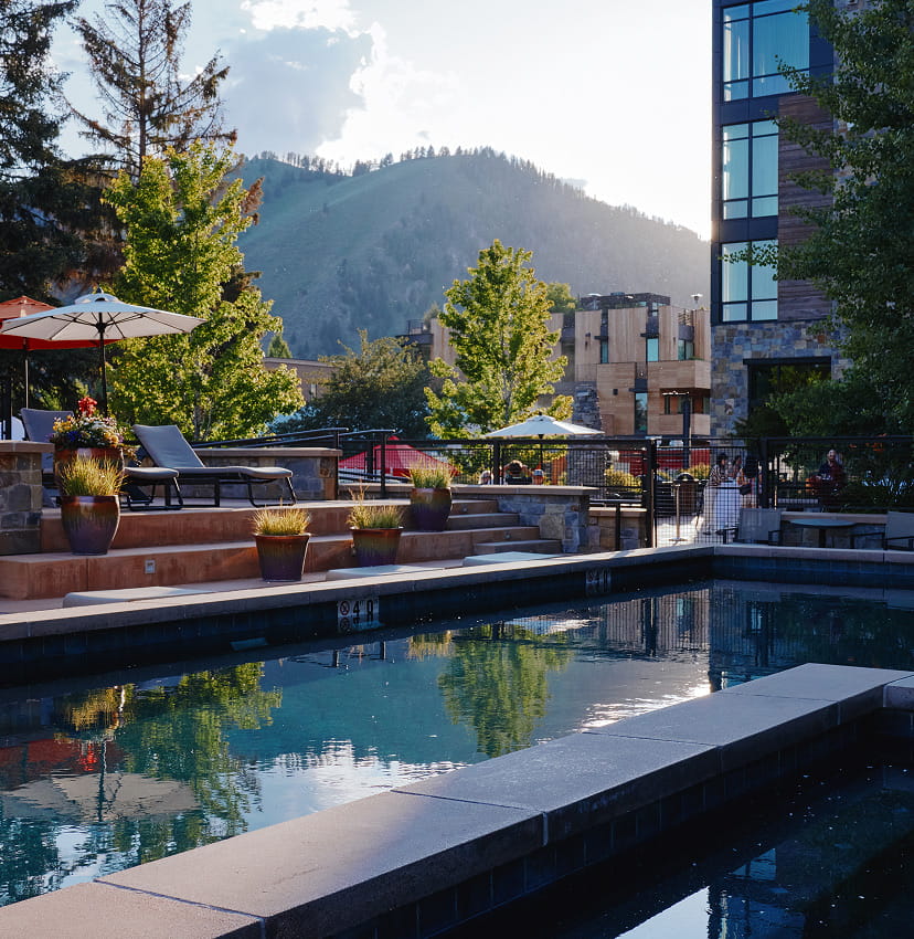 outdoor pool in the summer