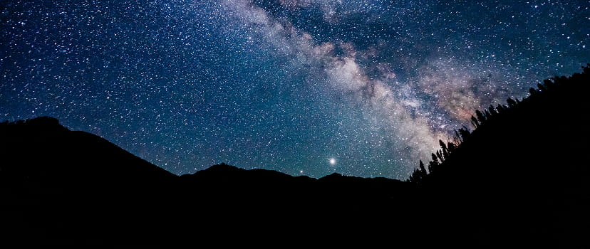 mountains and sky at night