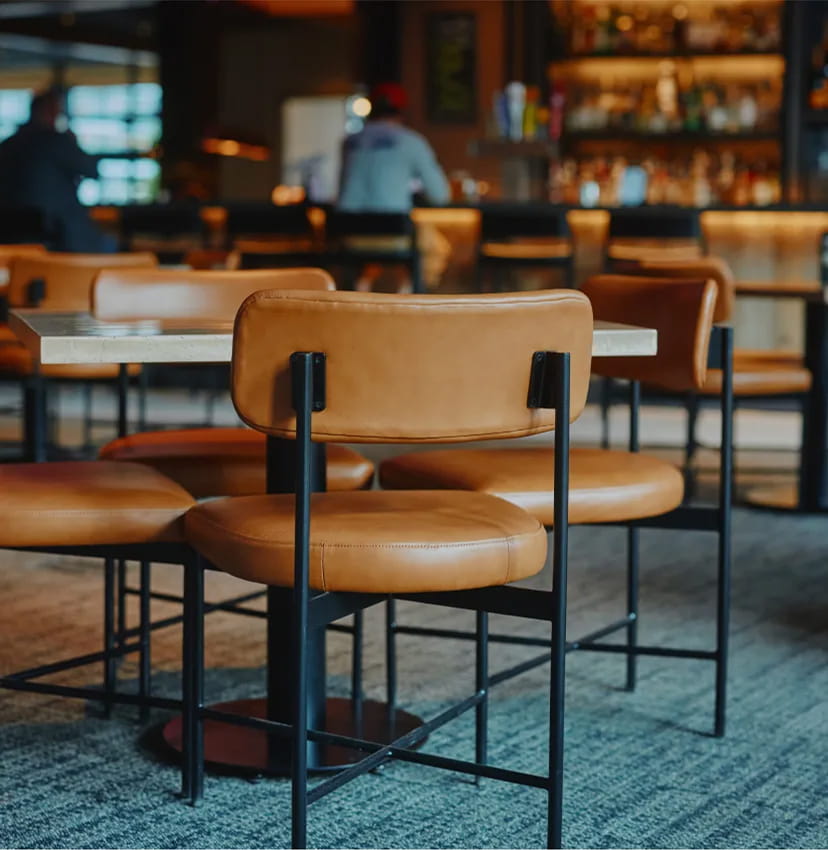 table and chairs in the lounge