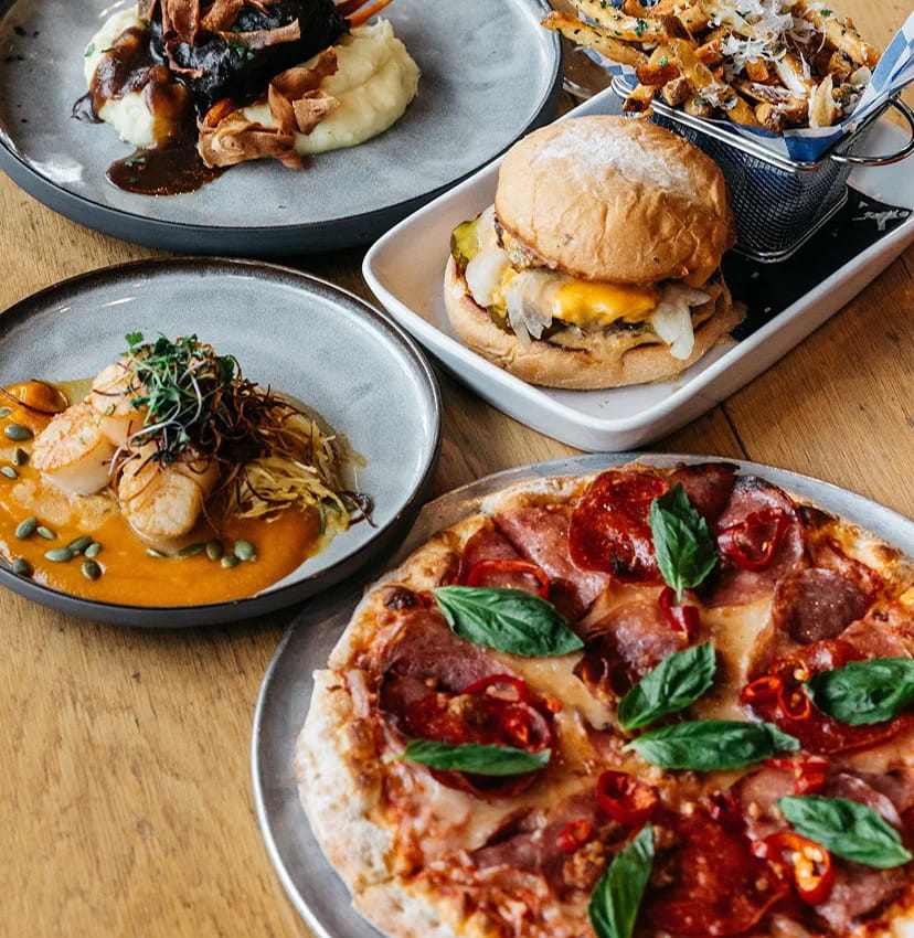 food on table in the lounge