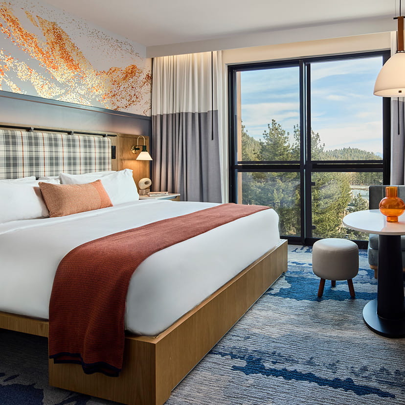 king bed in guest room