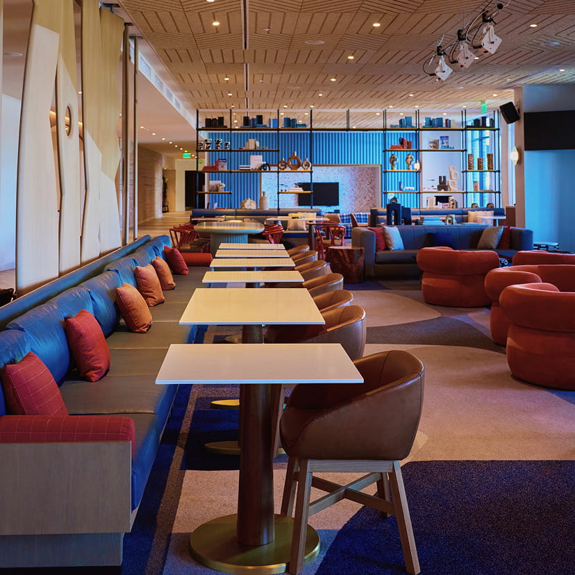 booth seating area at the lounge