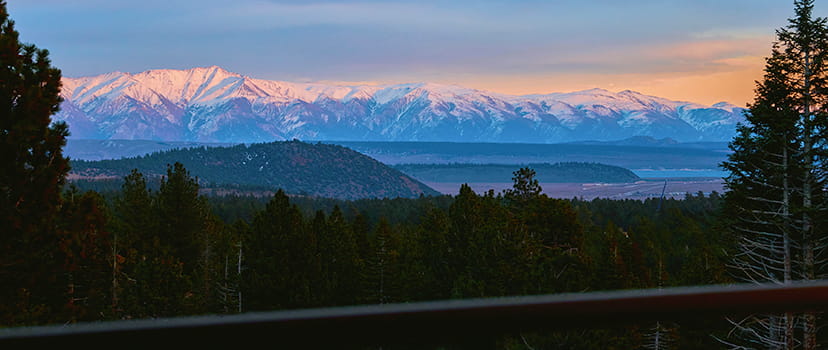 view of mountains from balcony