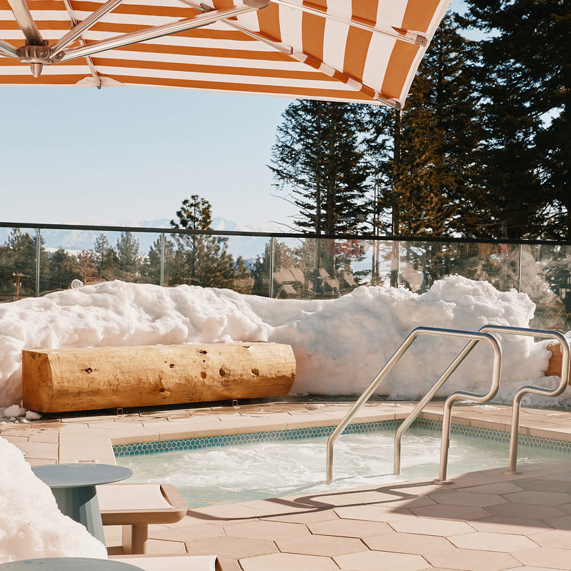 outdoor hot tub at hotel