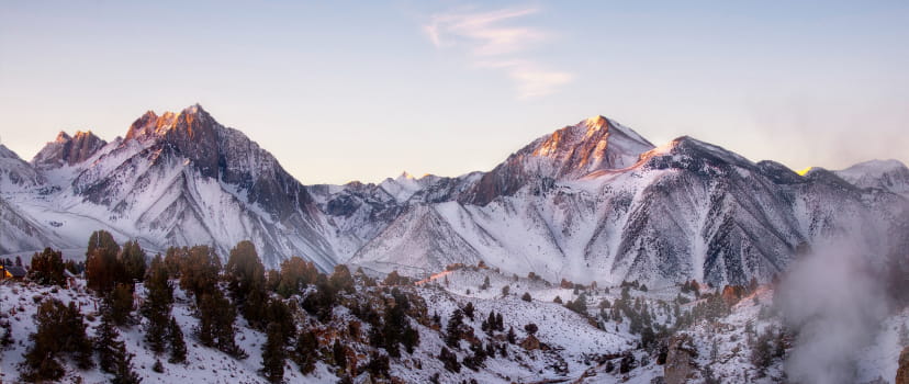 eastern sierra mountains in winter