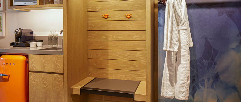 cubby storage area in guest rooms