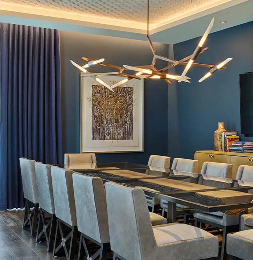 table in meeting space