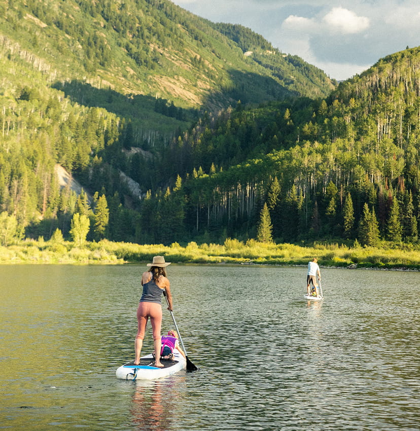 people paddleboarding