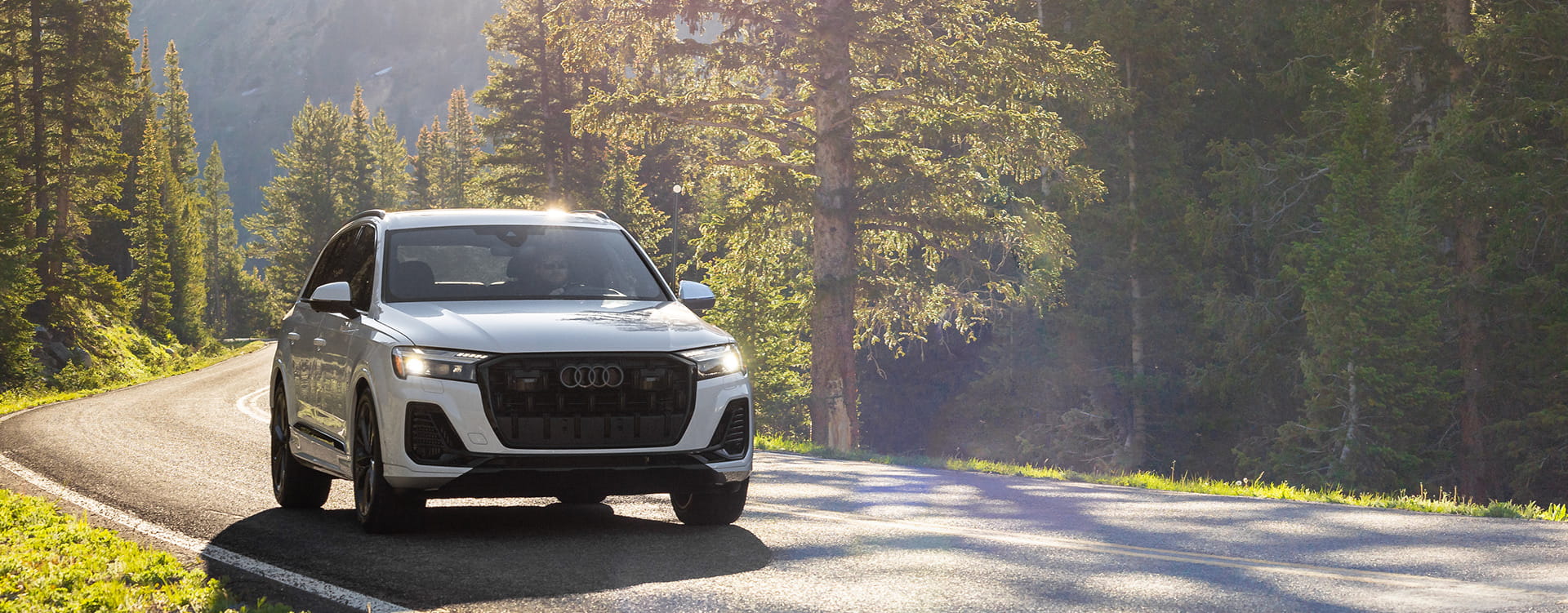audi car driving through sun valley