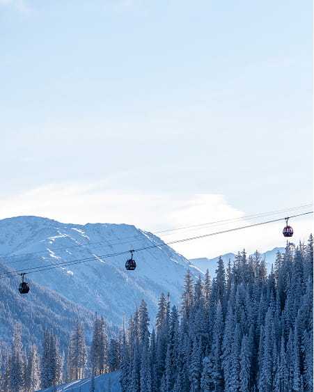 Aspen gondola in winter