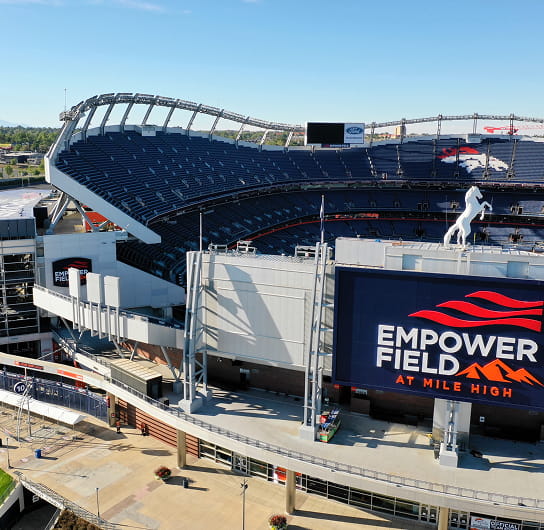 aerial view of empower field