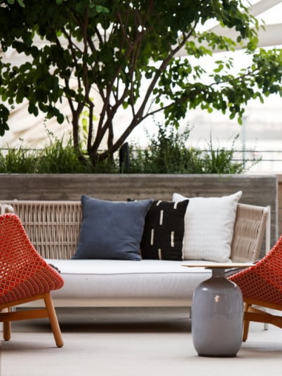 couch and chairs on terrace