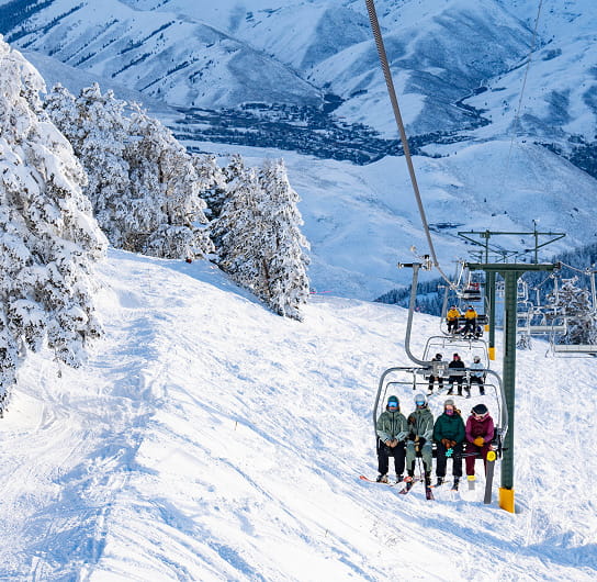 ski lift at sun valley in the winter