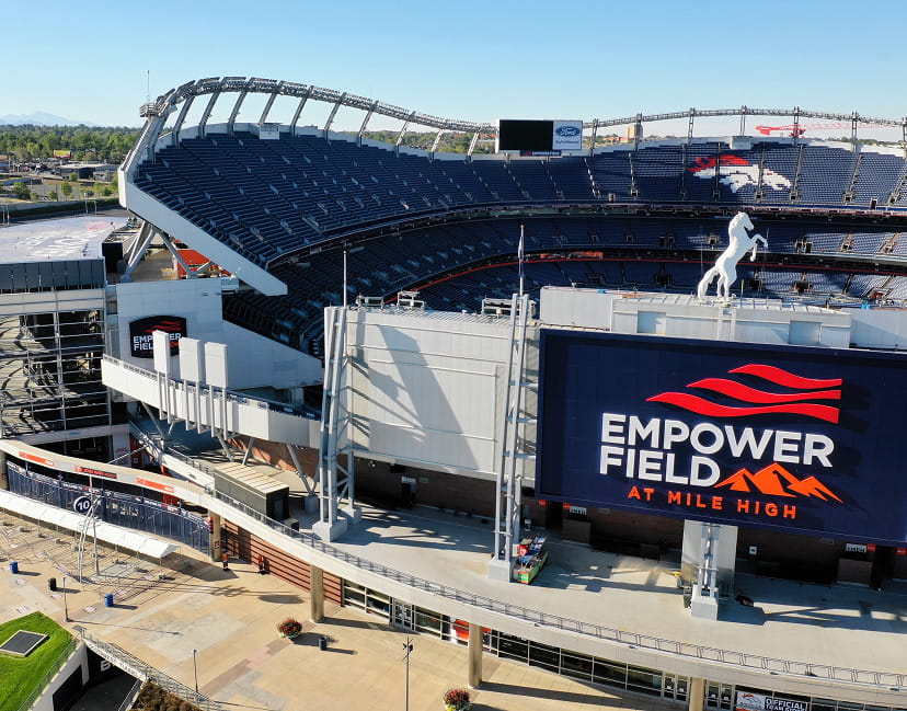 aerial view of empower field