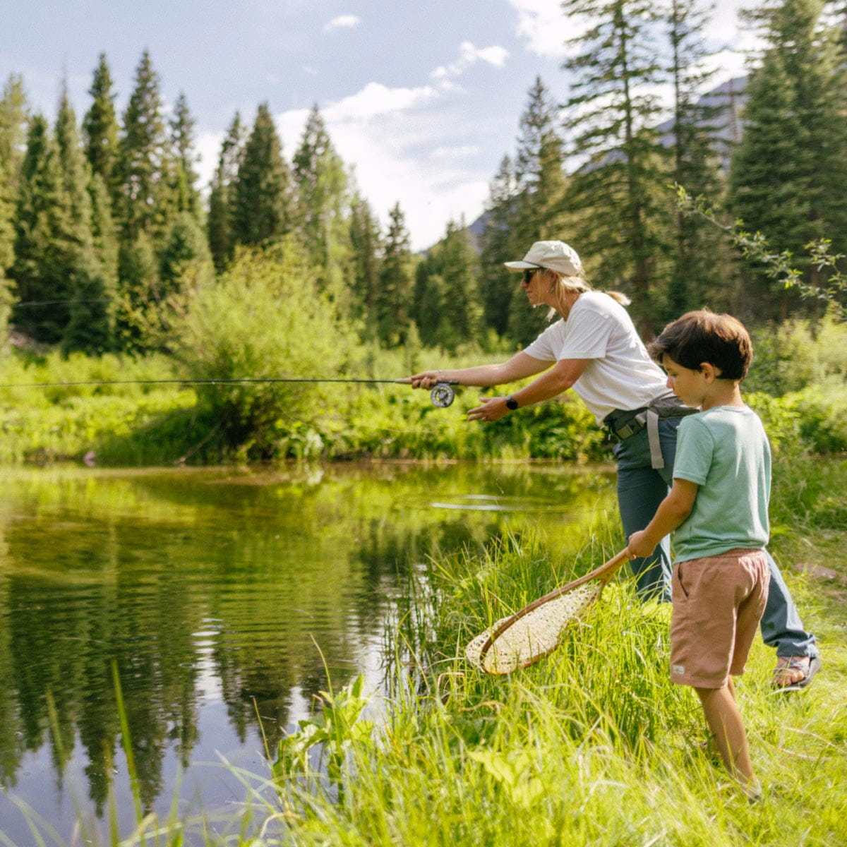 two people fishing