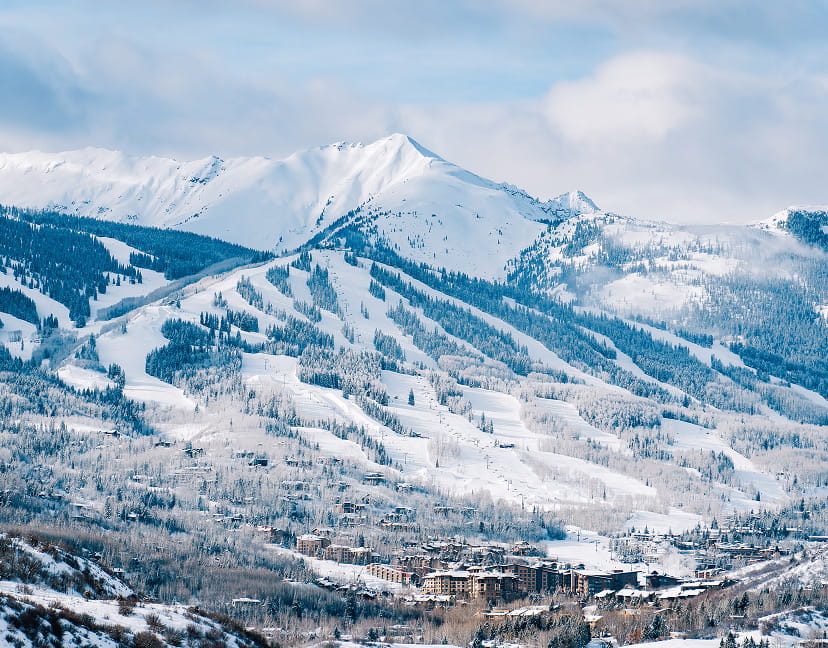 snowmass mountain in winter