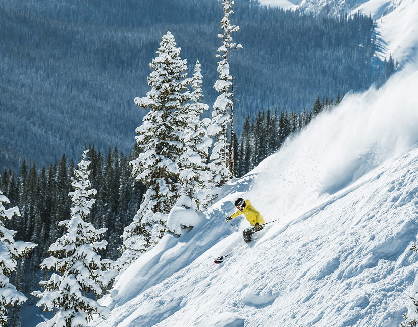 skier skiing down mountain