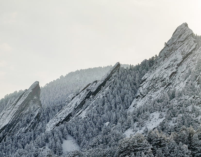 flatirons in the snow
