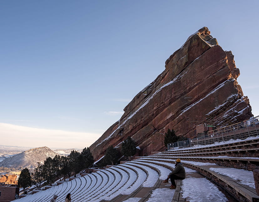 red rocks amphitheater in the winter