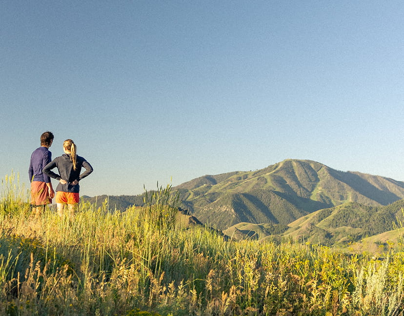 two people in mountains