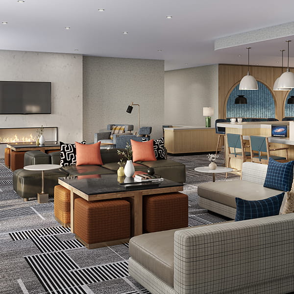 lounge area at mammoth lakes mountain club