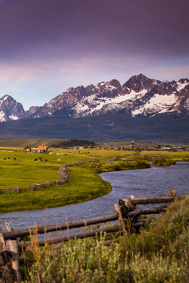View of Mountains in Stanley, Idaho