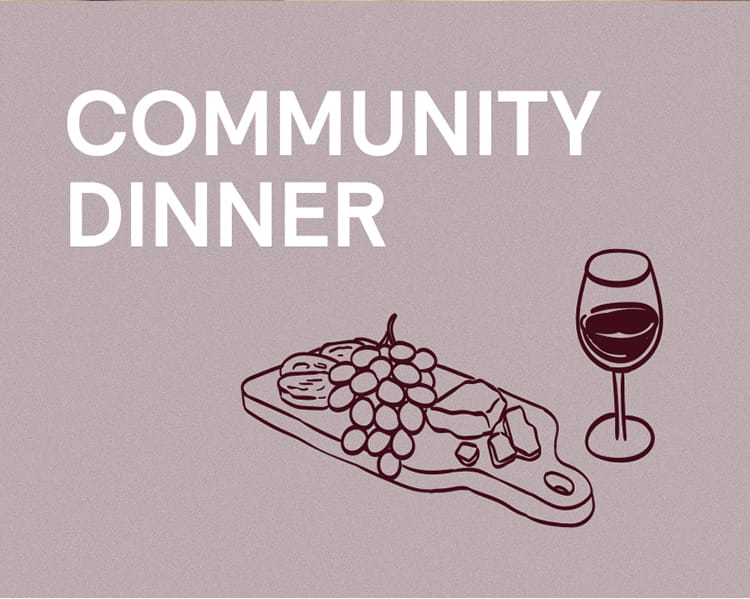 graphic that says "community dinner"