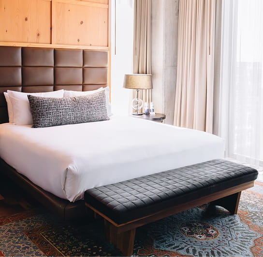 bed in limelight denver guestroom