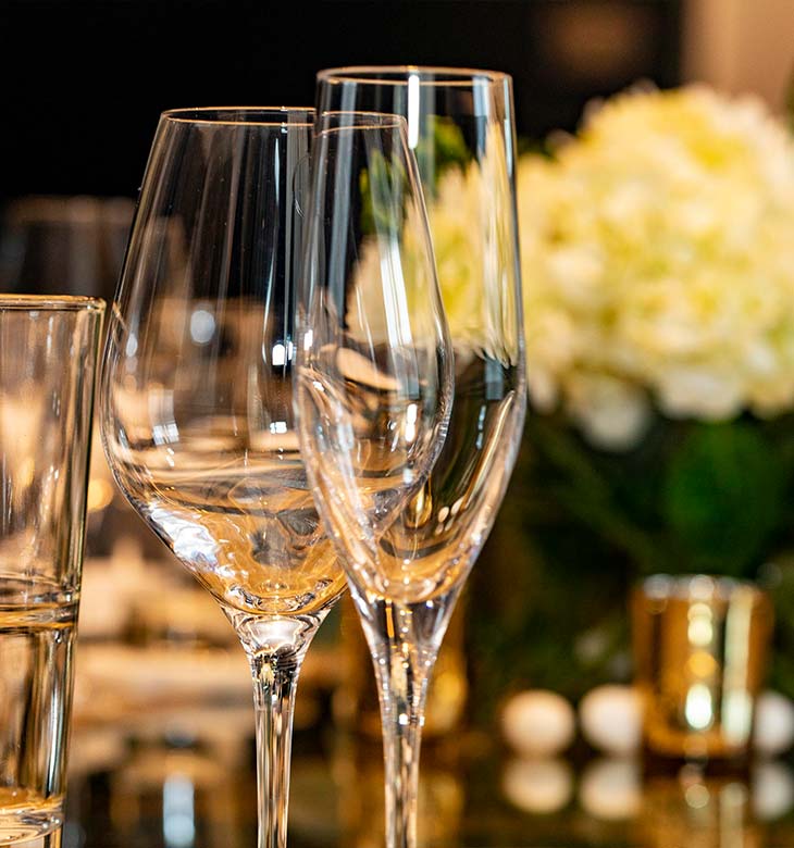 Champagne glasses at Limelight Snowmass