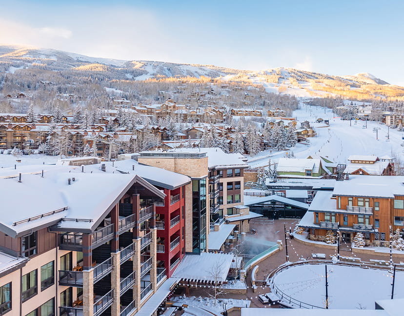 snowmass base village in winter