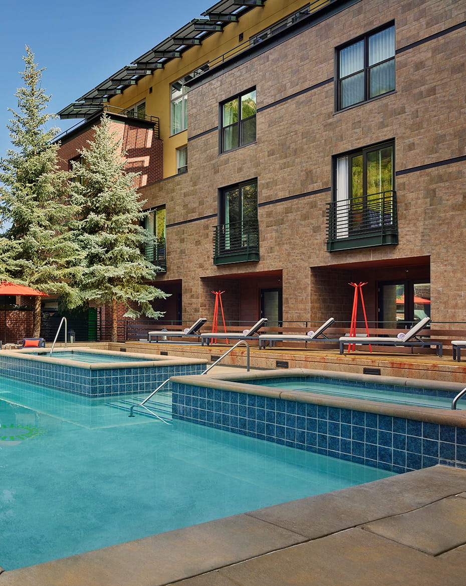 outdoor pool and hot tubs