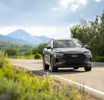 audi in the mountains