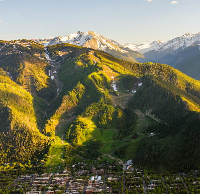 aerial view of aspen in the summer