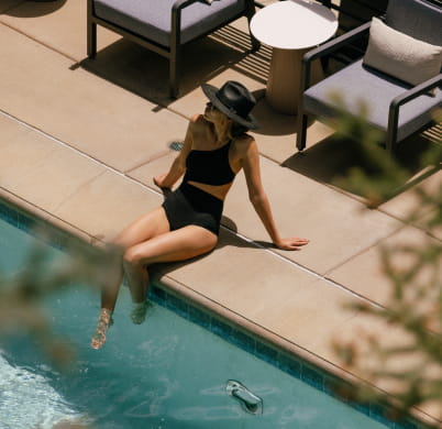 woman at pool