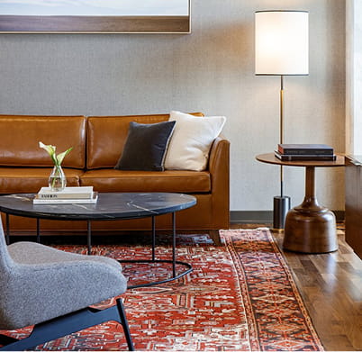 living room area in suite