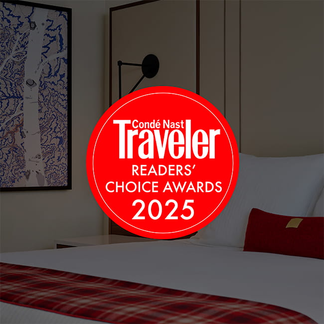CN Traveler 2025 award winner logo overlaid on room image