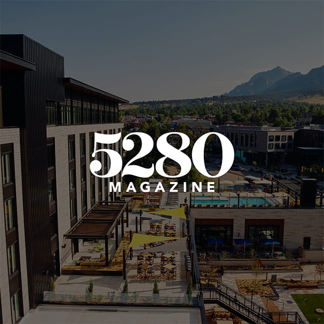 Photo of the Limelight Boulder pool with text overlay '5280 Magazine'