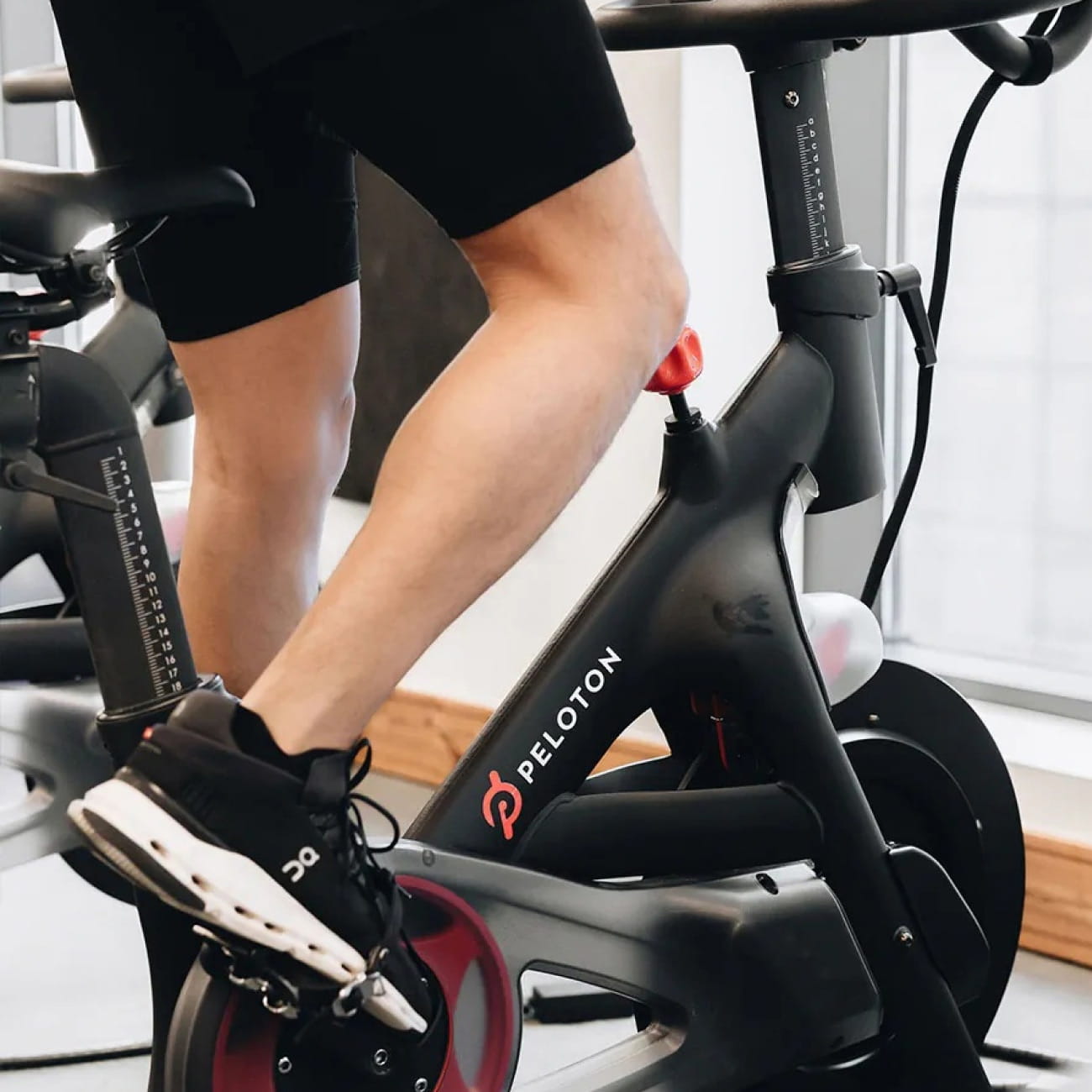 person on peloton bike