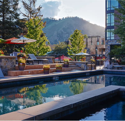 outdoor pools overlooking mountains